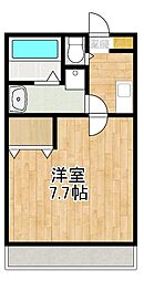 ナウリヴィエール2 1Kの間取図画像
