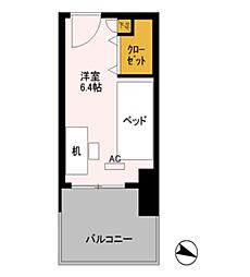 ロイヤルパークスER万代 ワンルームの間取図画像