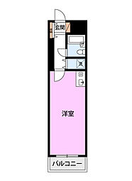 トーカンマンション東堀 ワンルームの間取図画像