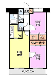 フィール白山公園 2LDKの間取図画像