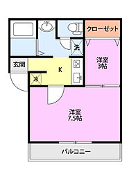 リベルタ川端1 2Kの間取図画像