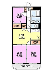 メゾン・ド・マロン 3LDKの間取図画像
