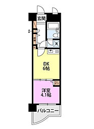 ライオンズシティ新潟 1DKの間取図画像