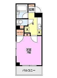 グレース東大畑 1Kの間取図画像