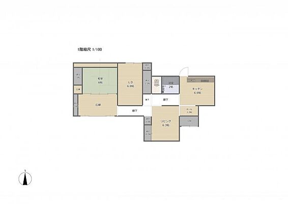 間取り 飯坂町平野字小深田　中古戸建