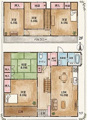間取り -西中央4丁目-中古戸建