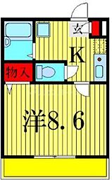 プリマベーラお花茶屋 1階1Kの間取り