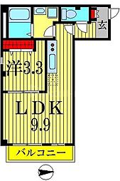 シルフィード 1階1LDKの間取り