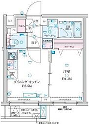 GENOVIA京成立石V 5階1DKの間取り