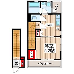 JR総武線 新小岩駅 徒歩12分の賃貸アパート 2階1Kの間取り