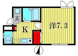 JR常磐線 金町駅 徒歩9分の賃貸アパート 1階1Kの間取り