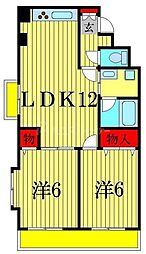 カーサ・セレーナ 4階2LDKの間取り