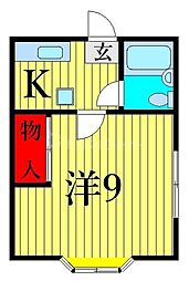 K&Cハイム 1階1Kの間取り