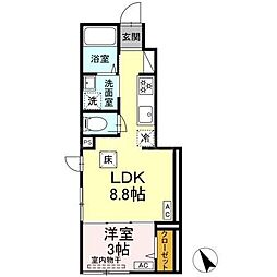 セレスティア柴又IV 1LDKの間取図画像