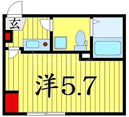 エスポワール堀切Ｂ 2階1Kの間取り