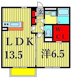都営新宿線 瑞江駅 徒歩10分の賃貸アパート 1階1LDKの間取り