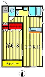 メディオ 2階1LDKの間取り