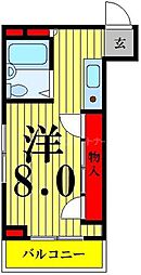都営大江戸線 門前仲町駅 徒歩6分の賃貸マンション 3階ワンルームの間取り