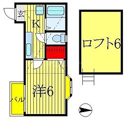 JR常磐線 亀有駅 徒歩10分の賃貸アパート 1階1Kの間取り