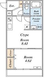 リブリ・西小岩 3階1LDKの間取り