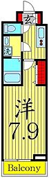 東武亀戸線 小村井駅 徒歩7分の賃貸アパート 3階1Kの間取り