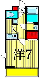 レジデンス鎌倉 2階1Kの間取り