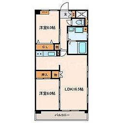 東京メトロ東西線 南砂町駅 徒歩13分の賃貸マンション 6階2LDKの間取り