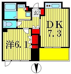 ボワエトワール立石 1DKの間取図画像
