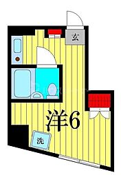 JR常磐線 金町駅 徒歩3分の賃貸マンション 3階ワンルームの間取り