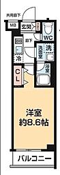 京成本線 お花茶屋駅 徒歩6分の賃貸マンション 3階1Kの間取り