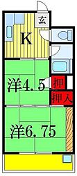 日吉マンション 2Kの間取図画像