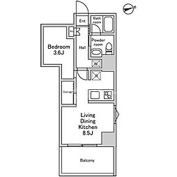 ALIKA曳舟II 1LDKの間取図画像