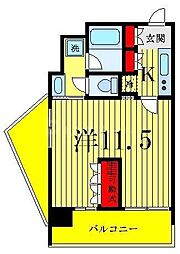 Graudeur綾瀬 1Kの間取図画像