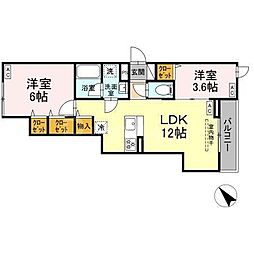 セレスティア堀切II 2LDKの間取図画像