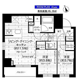 ステージグランデ亀有アジールコート 2LDKの間取図画像