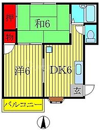 ホーマット金町1 2DKの間取図画像