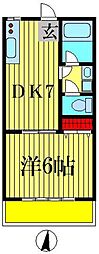 ジャスパローザ1 1DKの間取図画像
