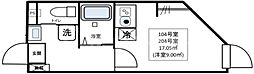 K.F新柴又 ワンルームの間取図画像