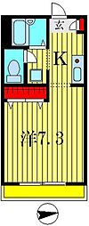 メルベーユ 1Kの間取図画像