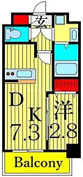 ドゥーエ青砥 1DKの間取図画像