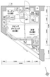 アイルグランデ押上イースト 1LDKの間取図画像