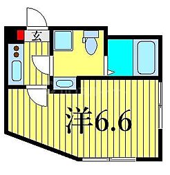 NJクロス 1Kの間取図画像