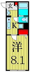 リーリオ堀切 1Kの間取図画像
