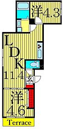 グラナーデ北小岩 2LDKの間取図画像