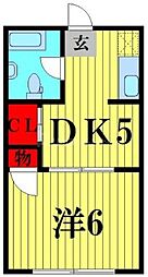コーポ寿 1DKの間取図画像