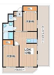 YKビル関口 2LDKの間取図画像