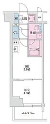 スプランディッド四ツ木 1DKの間取図画像