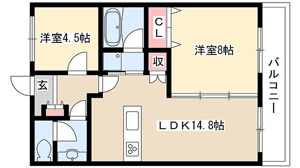 ロイヤルマンション社が丘 307｜愛知県名古屋市名東区社が丘３丁目(賃貸マンション2LDK・3階・57.33㎡)の写真 その2