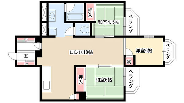 シティブリッジ東山ハイツ 602｜愛知県名古屋市名東区新宿２丁目(賃貸マンション3LDK・6階・89.40㎡)の写真 その2