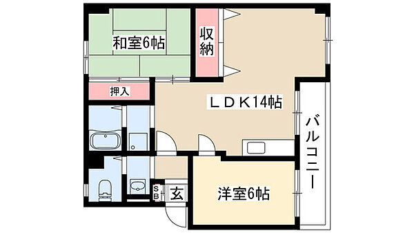 パラシオン町田 203｜愛知県名古屋市名東区高間町(賃貸マンション2LDK・2階・55.29㎡)の写真 その2